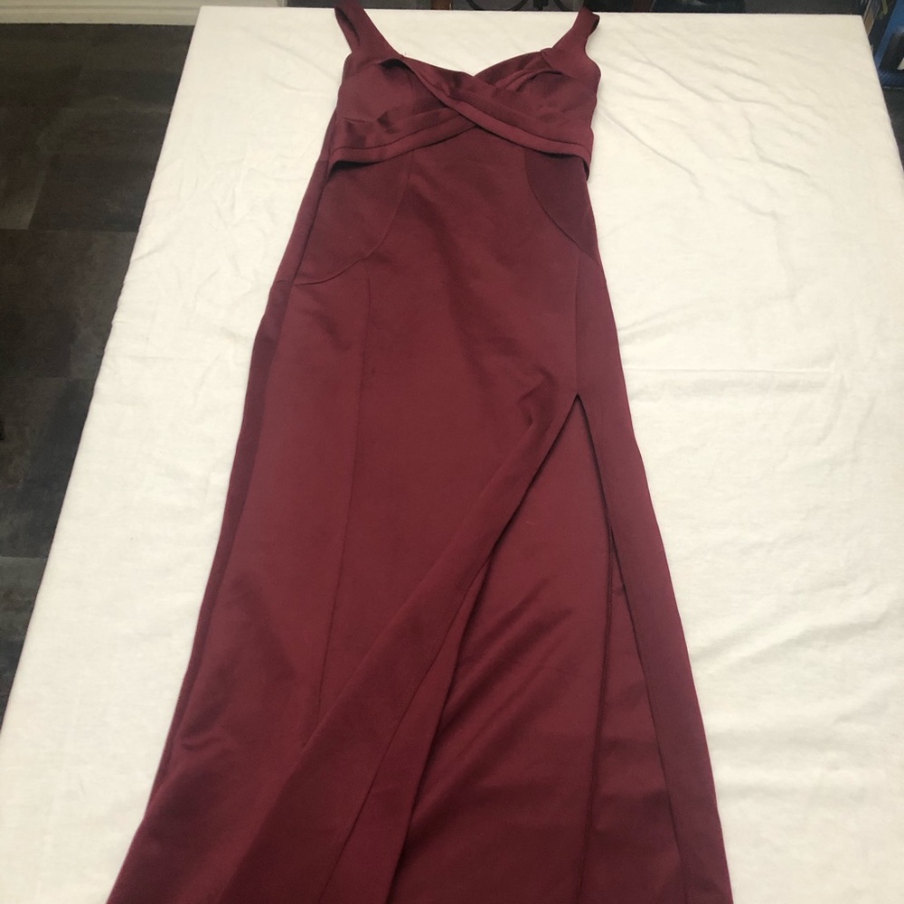 Floor length prom dress.